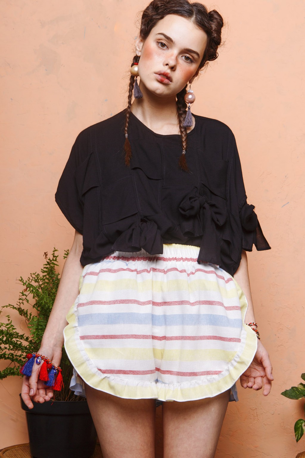 COLETA SHORTS MAROON STRIPES